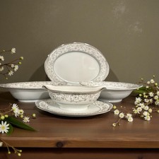 Vintage Noritake Oxford China 5767 Serving Set - Platter, Bowls, Gravy Boat picture