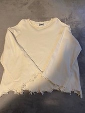 Everlast White Damaged Flare Sweatshirt with Raw Edges, Size Free picture
