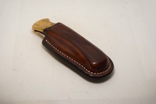 handmade buck 110 custom leather sheath dark brown, waxed, Sheath Only picture