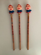 Vintage Howdy Doody 3 Pencil Head Topper & Pencils 1988 picture