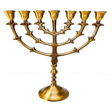 Salomons Menorah 12 No.7168 Made Of Brass Copper Antique And Original Design. picture