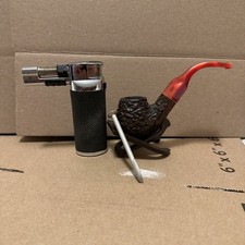Jobey Shellmoor Oom Paul Rusticated Estate Tobacco Bent Billiard Pipe Vintage picture