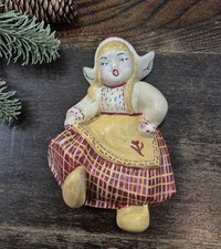 Vintage Chalkware Dutch Girl Wall Plaque 1930s Folk Art Decor, Kitschy Nostalgia picture