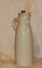 Vintage LARGE  Glazed Figural Woman Pottery Pitcher  Jug Syrup Oil picture