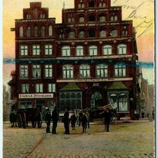 c1900s Luneburg Germany Postcard Am Sande Alte Hauser Old Brick Houses Wagon picture