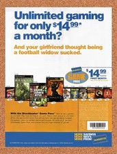 2004 Blockbuster Game Pass Unlimited Gaming Original Advertisement / Promo v1 picture