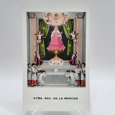 Notra Senora De La Merced Vintage MEXICO Hand Colored Catholic RPPC Photo 1950s picture