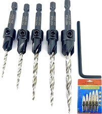 FTG USA 5 Pc #4#6#8#10#12 Countersink Drill Bit Set, Tapered Bits picture
