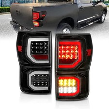 for 2007-2013 Toyota Tundra Pickup Crystal Black [Full LED] Dual C-Type Tube... picture