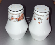 Vintage Sheffield Anniversary Salt & Pepper Shakers: Porcelain Floral Pattern picture