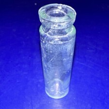 Vtg 2.5” Miniature Small Pharmacy Bottle Blue Tint Faint Opalescence Marked SK picture