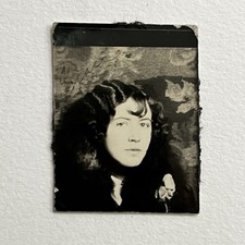 Antique Vintage Photo Booth Photograph Beautiful Young Woman Flapper Dramatic picture