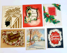 Lot 6 Vintage Christmas Cards All 