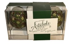 NIB WILLIAMS-SONOMA Retired Hand Painted Artichoke  Salt/Pepper Shaker Set picture