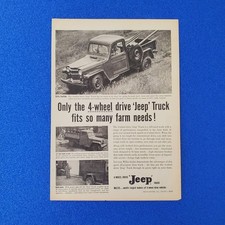 1955 Willys Jeep 4x4 Truck Print Ad Agriculture Utility Mechanic Post WWII Decor picture