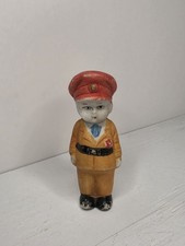 Antique 1940s Made In Occupied Japan Porcelain Boy Military Hand Painted Vintage picture