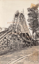 RPPC Clear Lake Iowa Bayside Amusement Park Roller Coaster Photo Postcard E24 picture