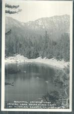 NICE RPPC BIRDS EYE VIEW OF CRYSTRAL LAKE RECREATION CAMP  LOS ANGELES COUNTY,CA picture