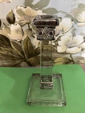 Antique U.S. Glass Reverse 44 Athenia EAPG Clear Glass Candlestick c.1912 picture