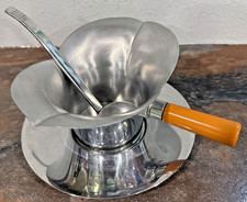 Vintage Chase Lotus Gravy Sauce Server Bakelite Handle w Ladle MCM USA picture