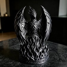 Vintage Phoenix Sculpture Gothic Fantasy Bird Statue Desktop Office Decor Gift picture