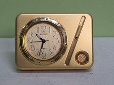 VTG Seiko Clock Digital Compact Travel Alarm Gold Stand QUP101G Compact Watch picture