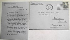 Pierre Lecomte du Noüy 1938 Handwritten Letter to Son, & Rhode Island Envelope picture