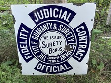 Original Brilliant Mfg Co Surety Bonds Porcelain Sign Scranton PA Advertising picture