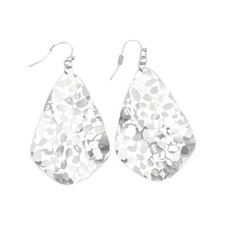 Silver Matte Tear Drop Finish Back Earrings picture