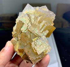 Rare Golden Iridescent Fluorite Cluster | Stepped Rainbow Fluorite, 334g picture
