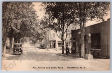 Hawthorne, NJ: Rea Ave/Goffle Rd vintage New Jersey Postcard, Tydol Gas/Old Car picture