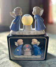 Vintage Kissing Angels With Snowglobe by Seymour Mann Inc. - ORIGINAL BOX  picture