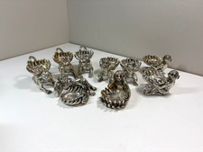 Vtg Arthur Court Metal Silver Monkey Salt Cellars Dish Tealight Holders Set of 9 picture