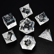 Bescon 7-Piece Clear DND Dice Set – Sharp Edge Polyhedral Dice for RPGs picture