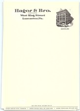 Vintage Hager & Bro. Lancaster, PA Department Store Letterhe picture