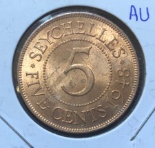 1948 Seychelles 5 Cents UNCIRCULATED Bronze Coin-28.4MM-GeorgeVI-MINTAGE=300,000 picture