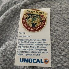 vintage 10th Player LA Dodgers Vintage Lapel Pin #4 new picture