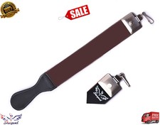 BARBER SALON LEATHER SHARPENING STROP/BELT/STRAP SHAVING CUT THROAT RAZOR BLADE picture