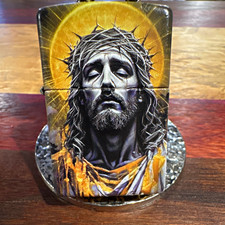 Custom made one of a kind Zippo Lighter featuring Jesus & Mother Mary picture