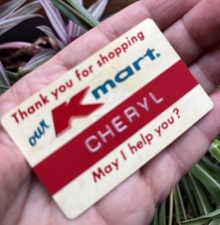 Vtg 1970s Kmart Defunct Department Store Employee Name Tag/Badge CHERYL picture