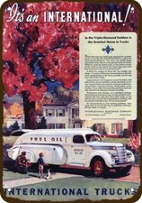 1939 INTERNATIONAL TRUCKS ROGERS OIL FUEL TRUCK Vintage Look DECORATIVE METAL SI picture