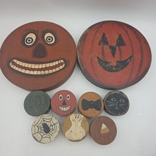 Vintage Bethany Lowe Halloween Jack-o-lantern Pumpkin Nesting Boxes Folk Art picture
