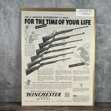 Antique 1952 Winchester 22 Rifle Advertising Print Models 61 63 67 69 72 74 Art picture