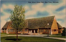 Boys Town NE High School Dining Hall Vintage C.T. Art-Colortone Postcard 1948 picture