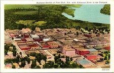Curteich Postcard Business Section of Pine Bluff AR 2034-29-N Unposted picture