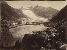 Switzerland, Rhone Glacier with Hôtel Gletsch and Furkastrasse Vintage Albums  picture