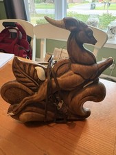 VINTAGE CERAMIC MCM TV LAMP BROWN GAZELLE LEAPING IMPALA picture