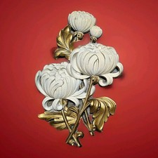 MCM 1962 SYROCO F 🌹  MUM Wall Hanging GOLD LEAVES Chrysanthemum FLOWER 🌹  4460 picture