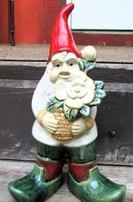 Vtg Pfaltzgraff Tea Rose Garden Gnome Ceramic Statue Hand Painted Figure 12