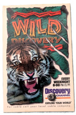 Vintage Discover Channel Ad Magnet Wild Tiger Cable TV Zoo Animal picture